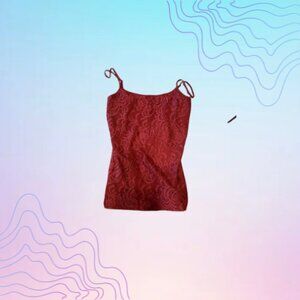 ANN TAYLOR Women’s Size Medium Red Lace Camisole Tank Top